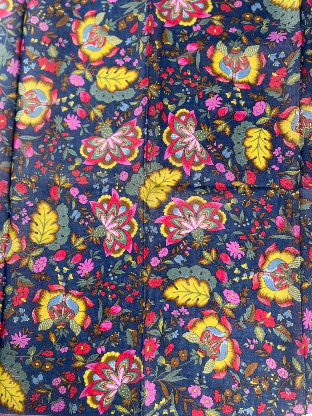 Vintage Yves Saint Laurent Floral Cotton Scarf